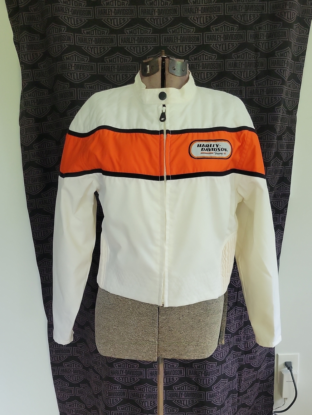 Harley-Davidson Jacket Medium White Vintage Y2K